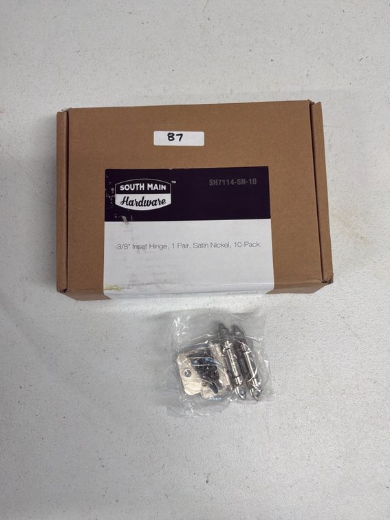 South Main Hardware 3/8” Satin Nickel Inset Cabinet Hinges – 10 Pair