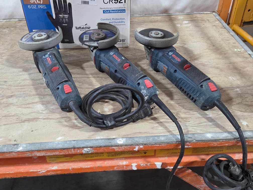 3 Bosch AG40-85P 4 1/2" Angle Grinders