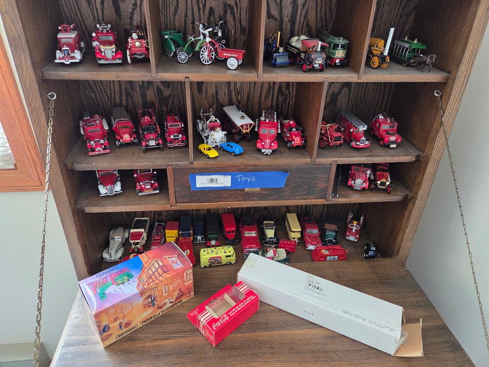 Collectible Hallmark and Matchbox Toys - Desk Not Included