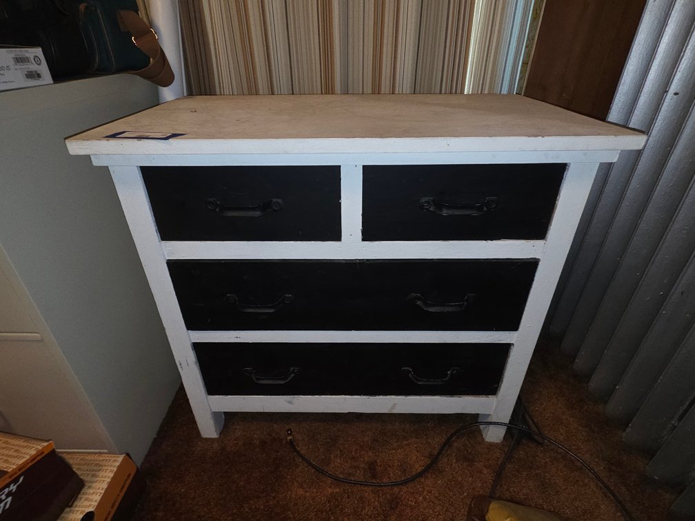 Small Black/White Dresser (30"Wx18"Dx27"H)