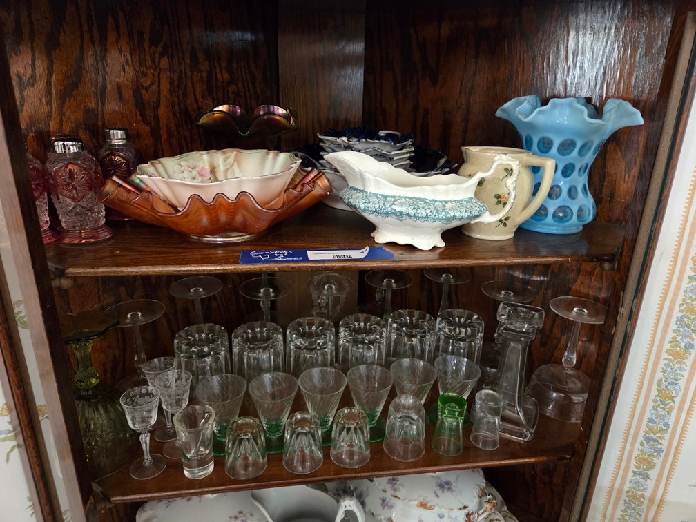 Top 2 Shelves of Corner Curio Cabinet