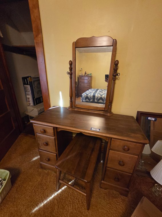 Vanity Chest of Drawers with Stool