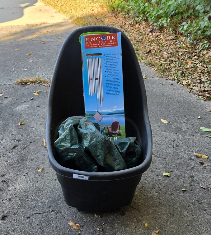 Garden Cart-Leaf Bag and Wind Chimes