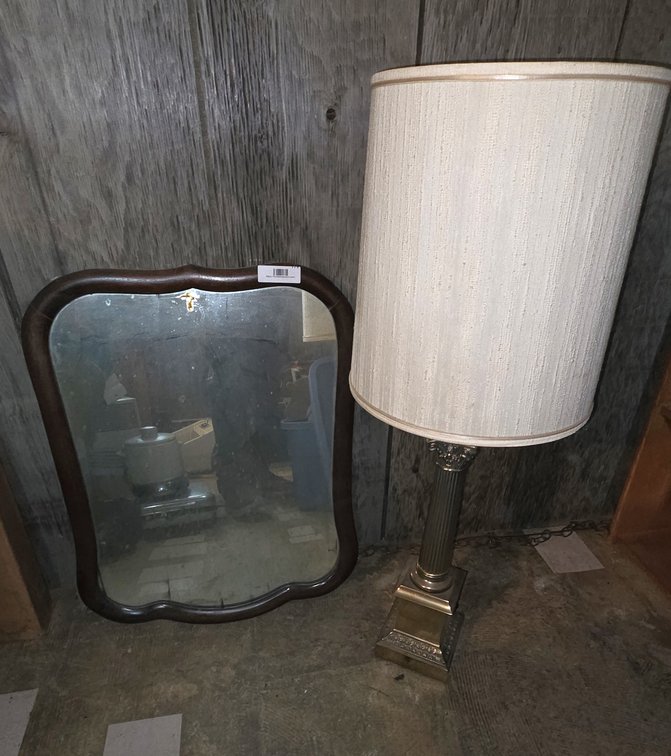 Lamp and Wall Mirror