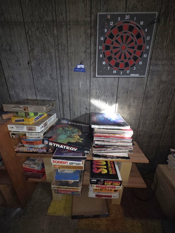Variety of Board Games and Dart Board DOES NOT INCLUDE RECORDS