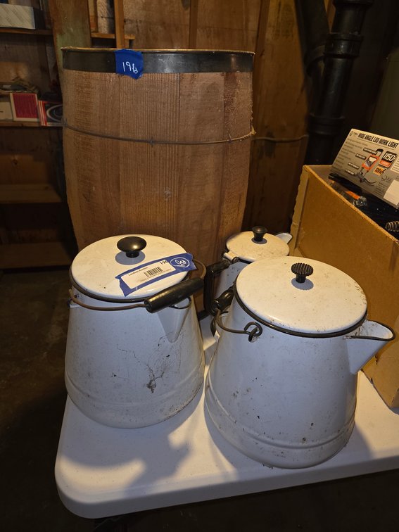 3 Enamel Coffee Pots