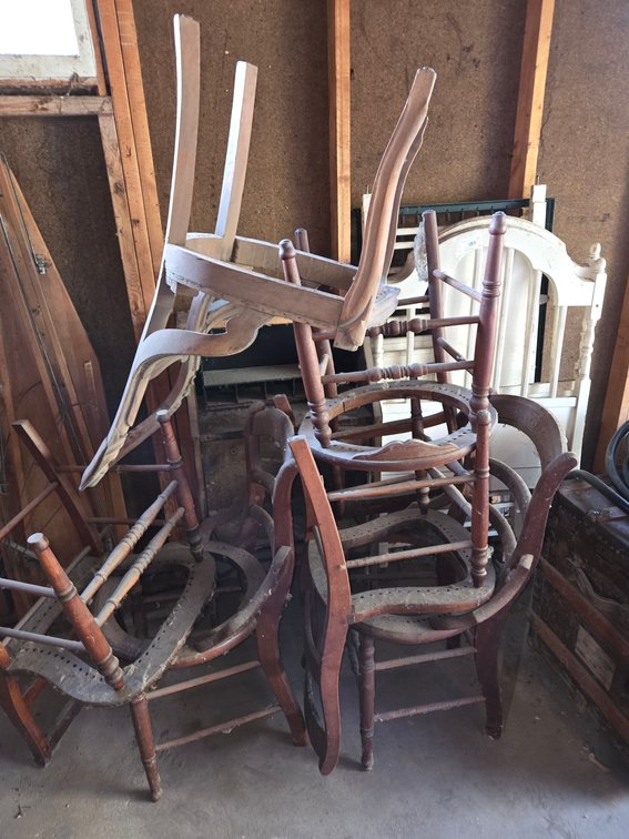 Antique Crib-Desk-Repairable Chairs