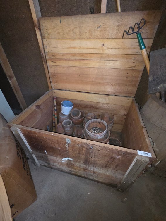 Large Wooden box with Planters