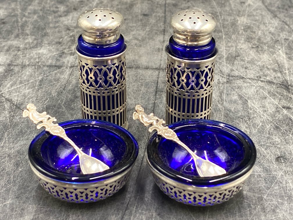 Sterling & Cobalt Table Shaker Sets