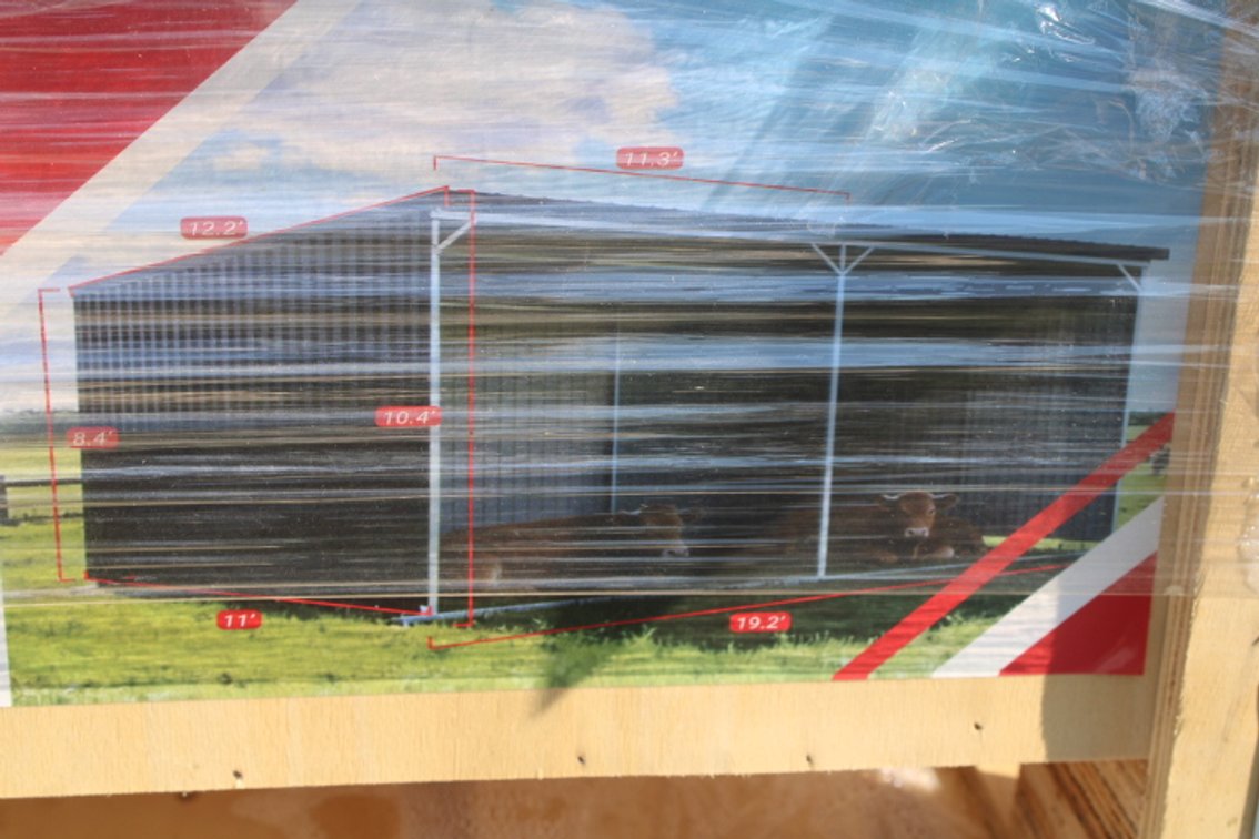 Galvanized metal livestock shed
