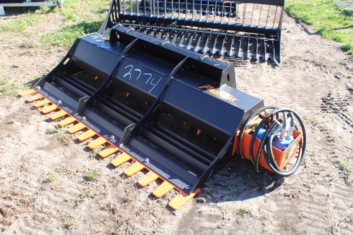 68" Skid Steer Hydraulic Rake Bucket