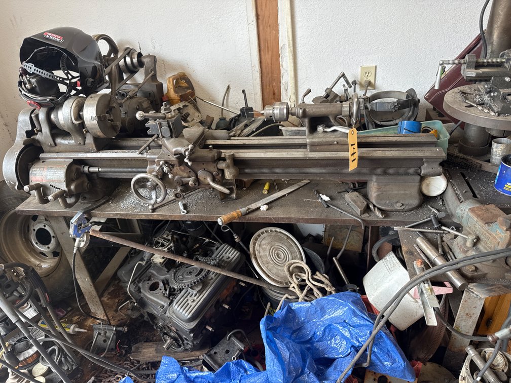 Southbend Precision Metal Lathe - model A - on Table 6ft L x 60"W x 1" Plate Top w/Wilton 4-1/2" Vise