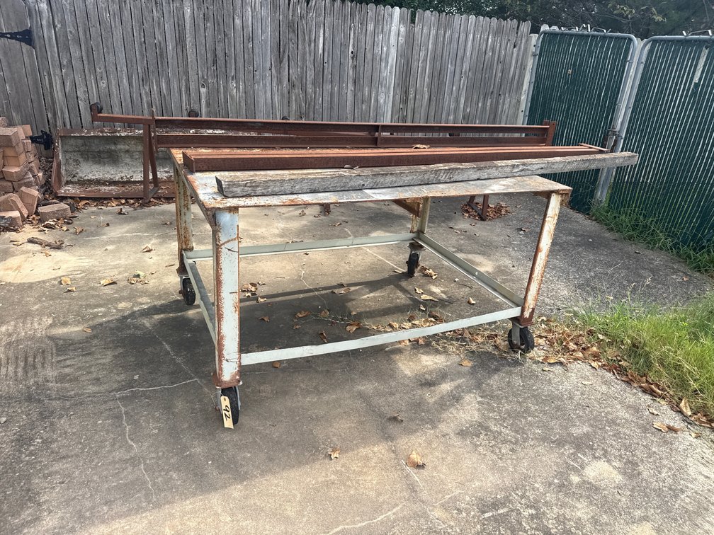 Roll Around Metal Table 64"L x 48"W x 36"H