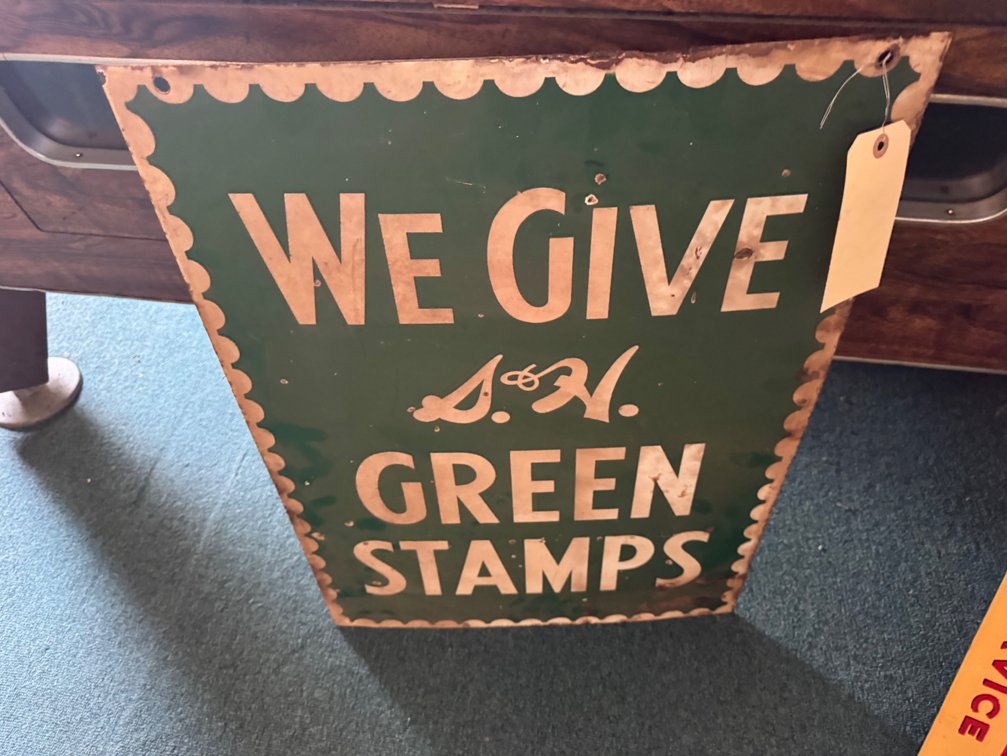 Porcelain Double Sided S&H Green Stamp Sign 20"x28"
