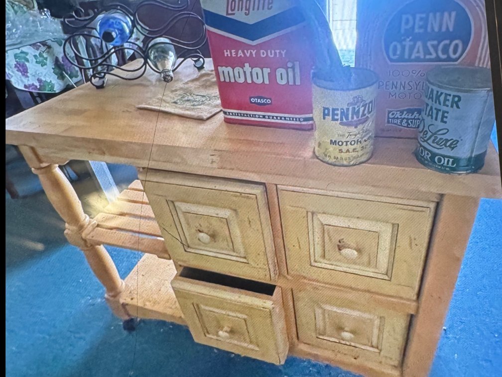 Butcher Block Top Rolling Kitchen Island
