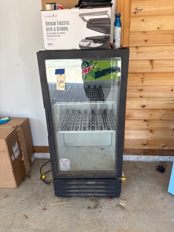 Mt Dew Cooler - Glass Doors - 25"L x 23"W x 53"H