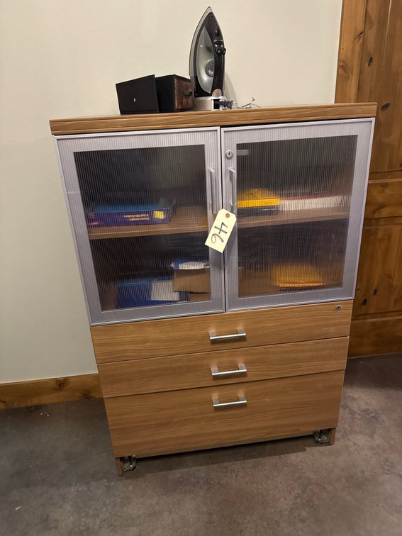 Locking Cabinet w/2-Doors & 3 Drawers 36"L x 20"W x 54"H