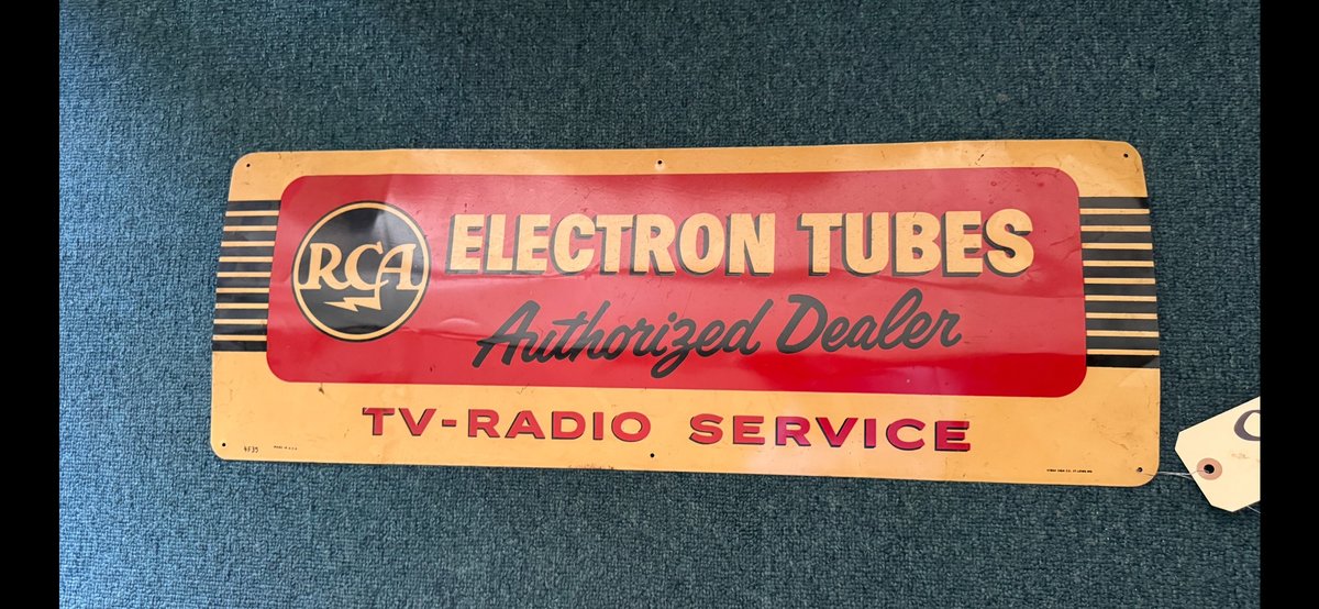 Vintage Metal RCA Electron Tubes Single Sided Sign