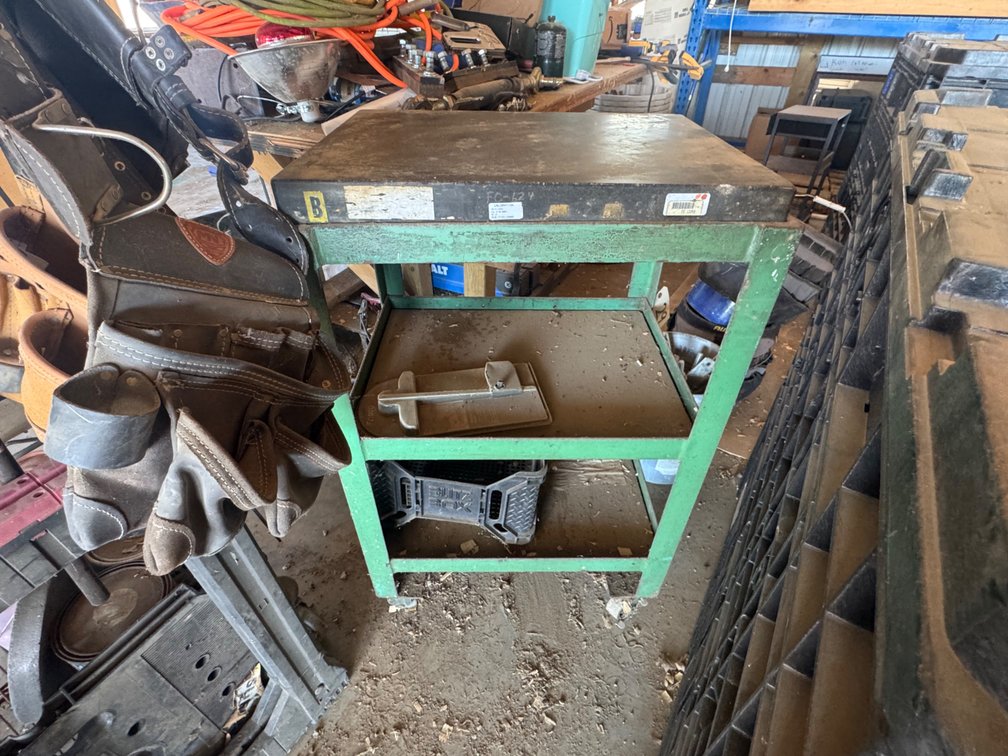 Surface Plate on Rolling Cart - 24"L x 18"W x 42"H - Calibrated in 2006