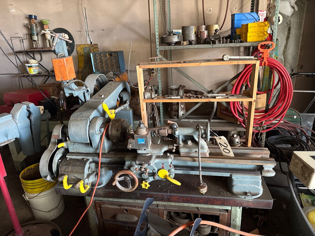 Southbend Precision Lathe Model A Metal Lathe on Vintage Cabinet -