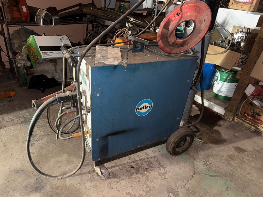 Millermatic 35 Gas Wire Feed Welder on Wheeled Cart