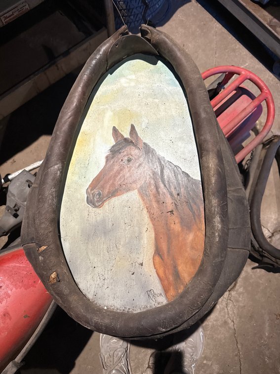 Horse Collar w/Hames & Decorative Western Picture