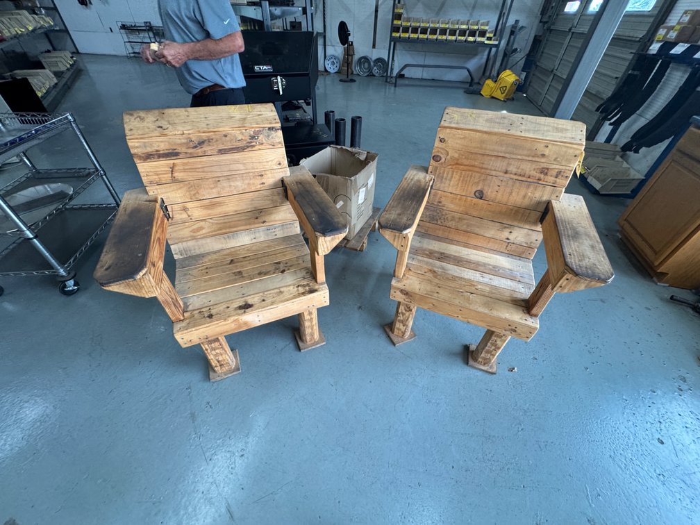 2-Rustic Wood Chairs