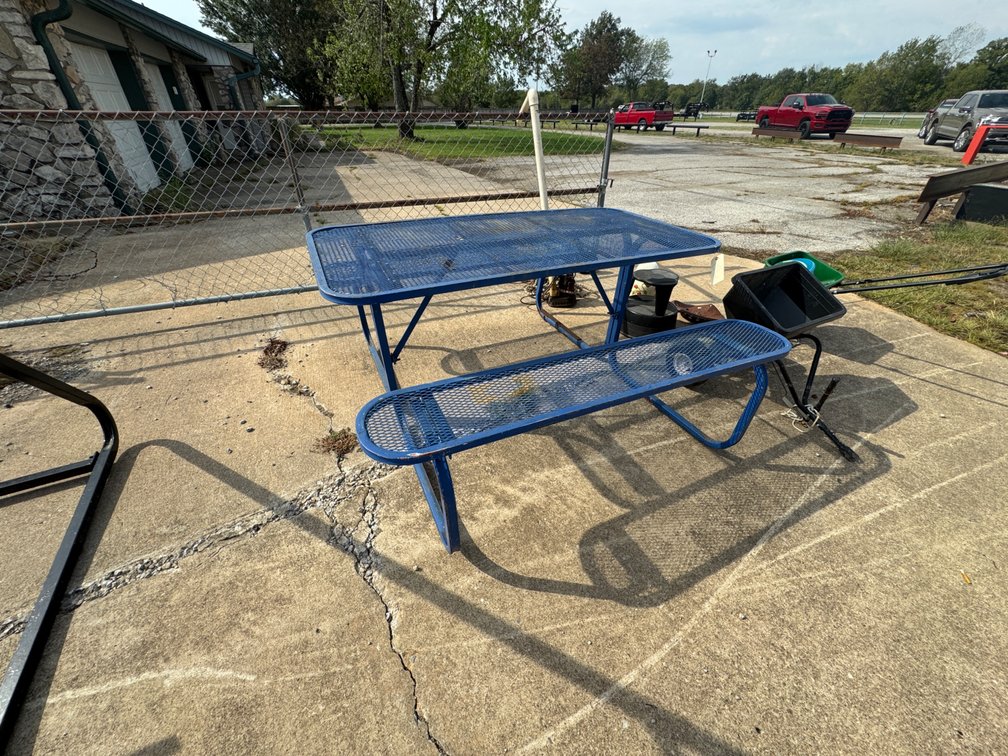 Expanded Metal Picnic Table w/Bench Seats 62"x63"