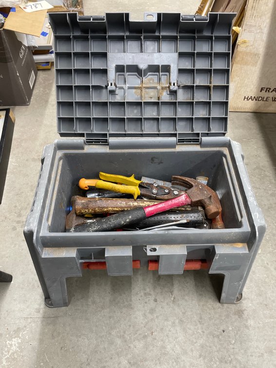 Plastic Step Stool w/Assorted Hand Tools