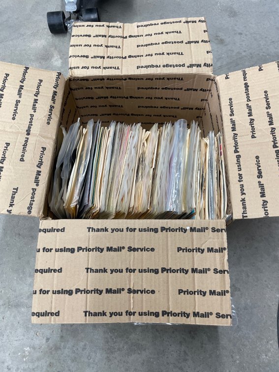 Box of Assorted Vinyl Records