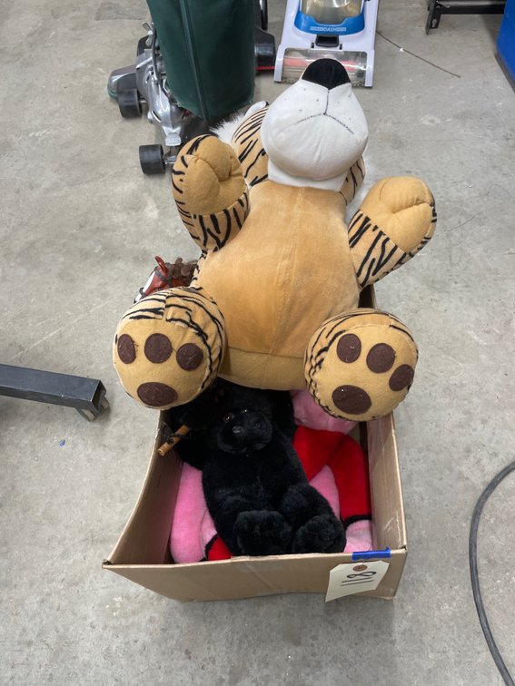 Box of Plush Animals