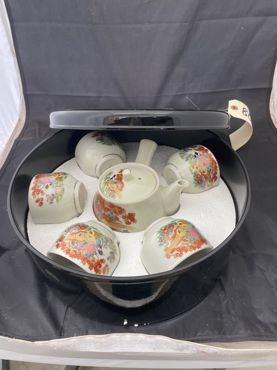Oriental Tea Set in Case