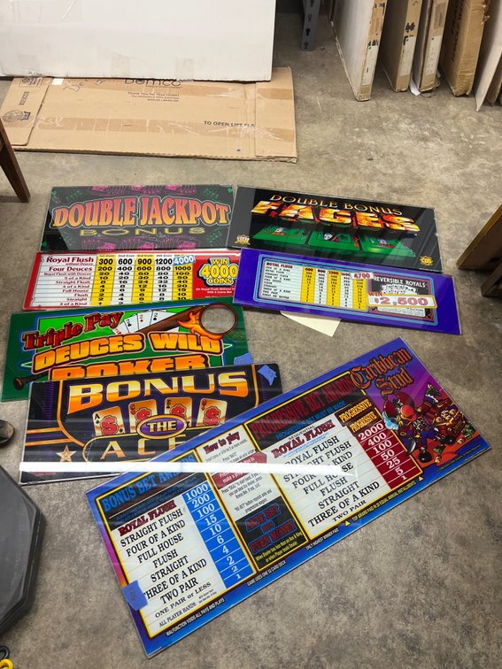 6 - Slot Machine Glass Inserts