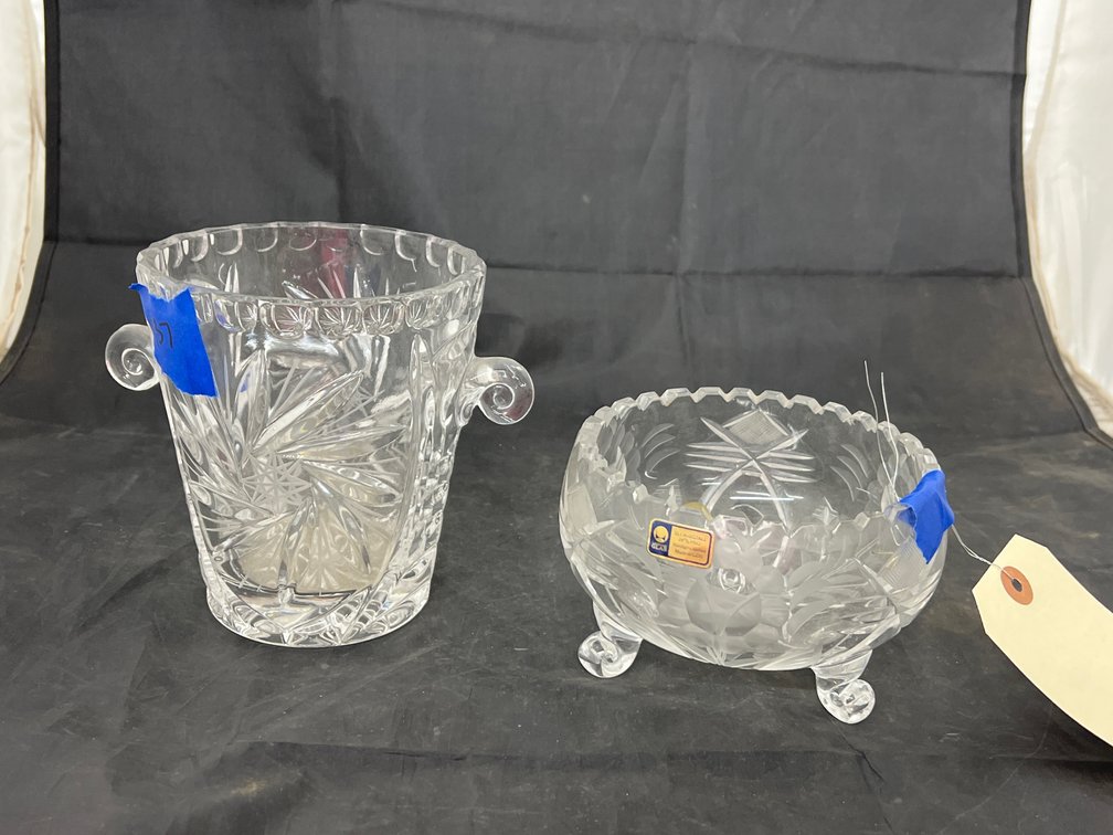 Glass Bowl & Glass Ice Bucket