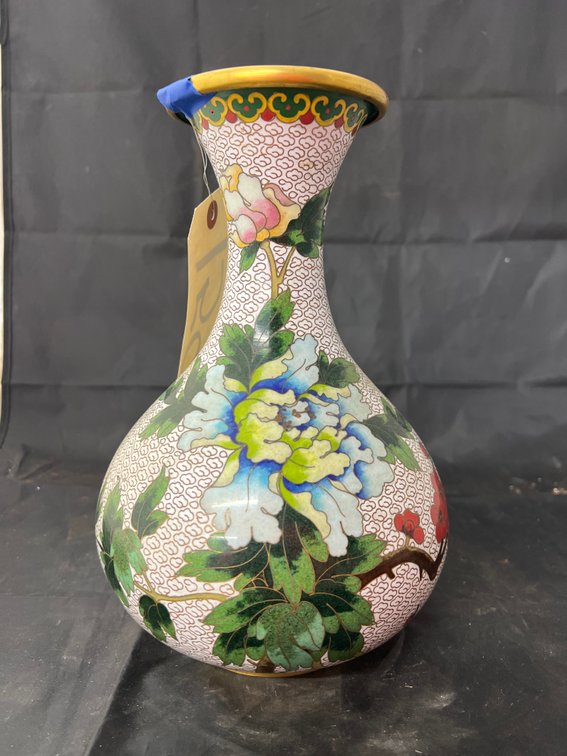 Brass/Enameled Vase