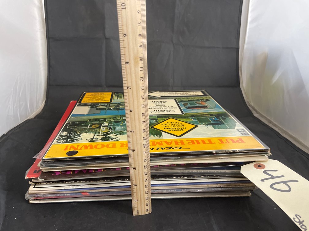 Stack of Assorted Vinyl Records - approx 22