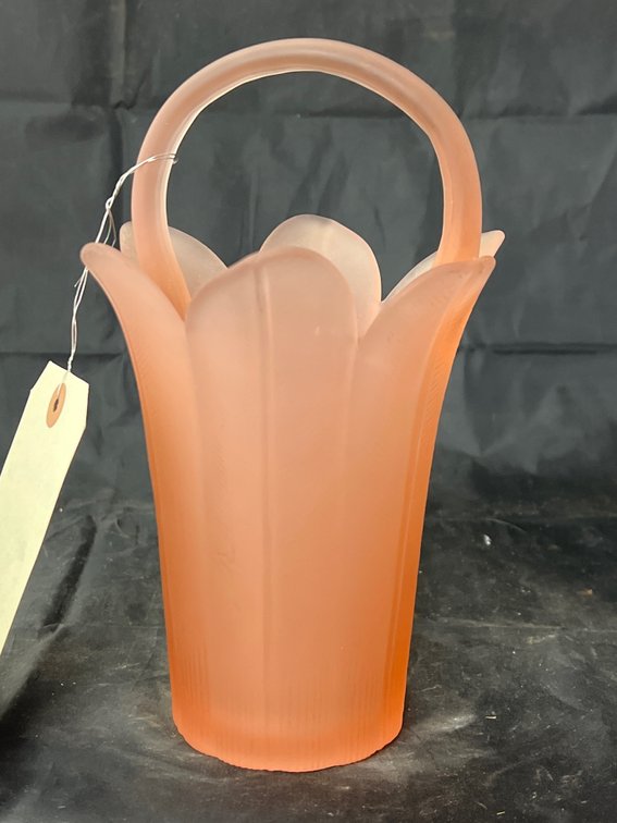 Mikasa Pink Frosted Glass Vase