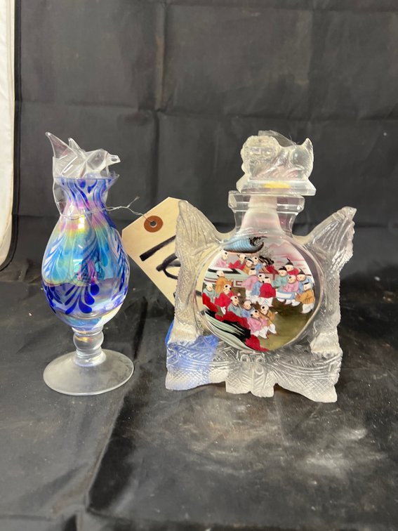 Glass Cruet & Glass Bottle - As Is