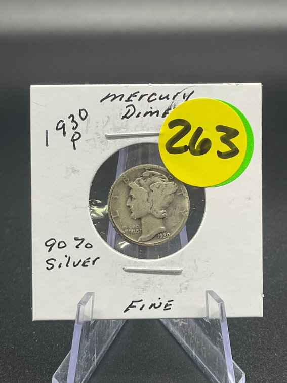 1930-P 90% Silver Mercury Dime Fine