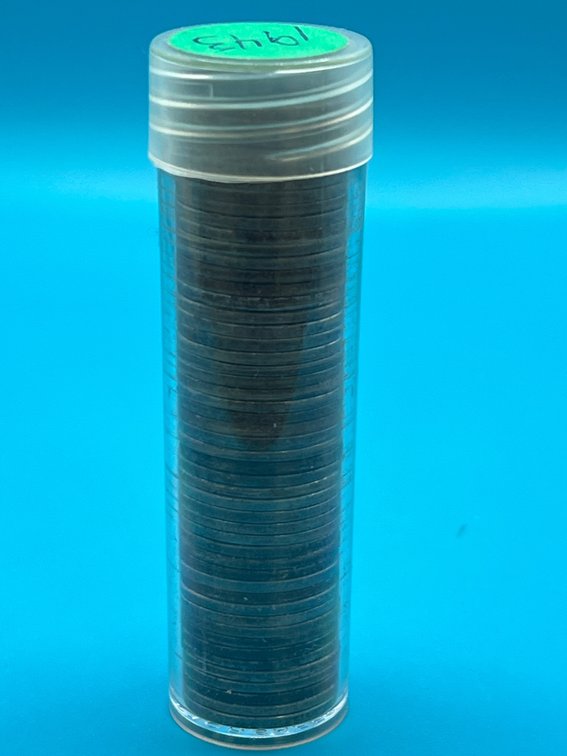 Tube of 1943 Steel Wheat Cents