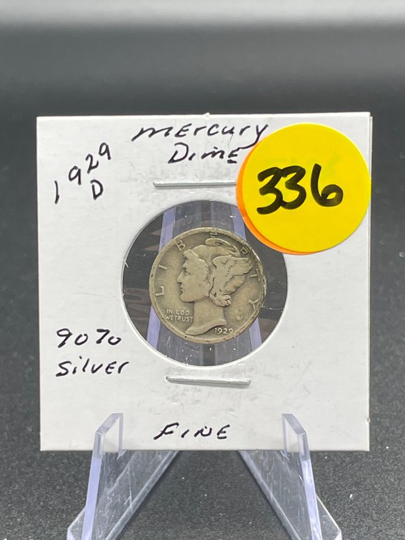 1929-D 90% Silver Mercury Dime Fine