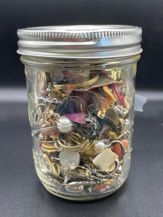 Jar of Assorted Vintage  Jewelry