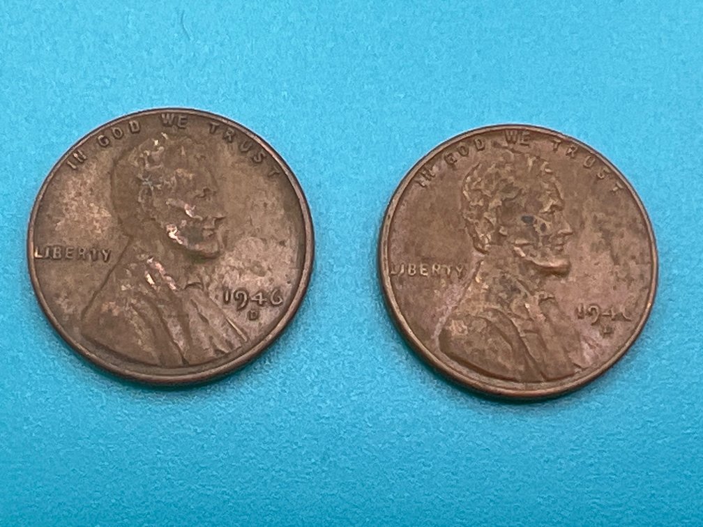2 - 1946D Wheat Cents