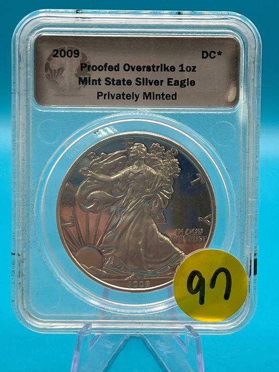2009 Proofed Overstrike 1oz Silver Eagle -