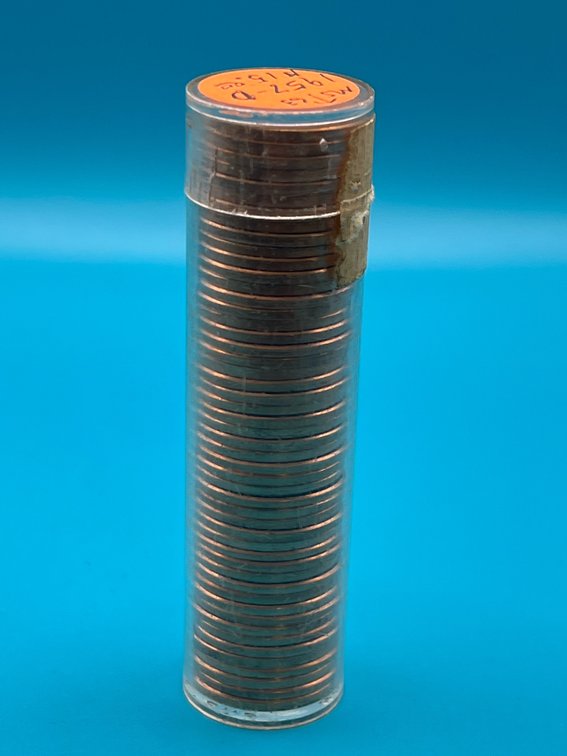 Tube of 1957D Wheat Cents Uncirculated