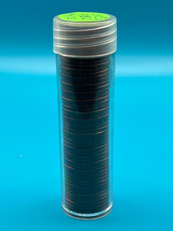 Tube of 1958D Wheat Cents - Marked as MS63 or