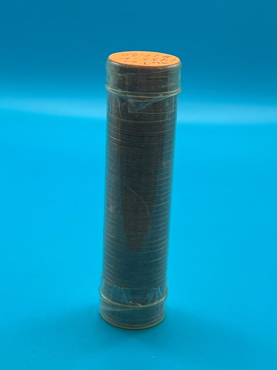 Tube of 1955D Lincoln Wheat Cents - Marked as