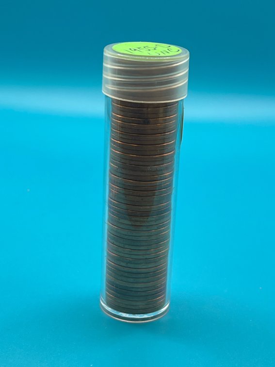 Tube of 1955D Lincoln Wheat Cents - Uncirculated