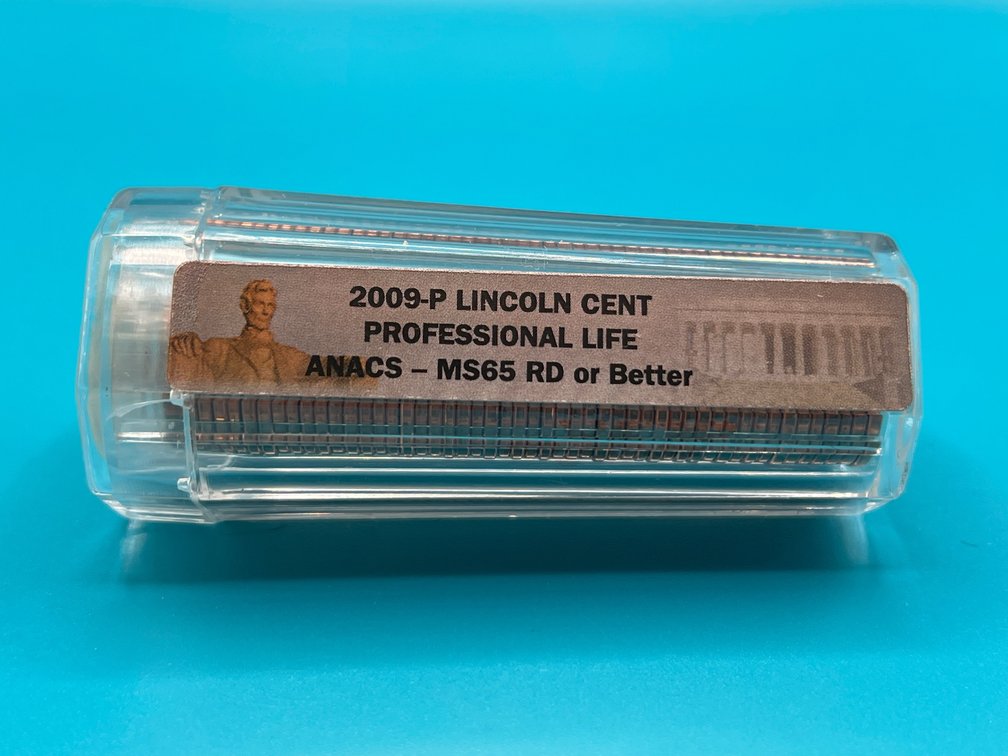 Tube of 2009P Lincoln Cents Professional Life