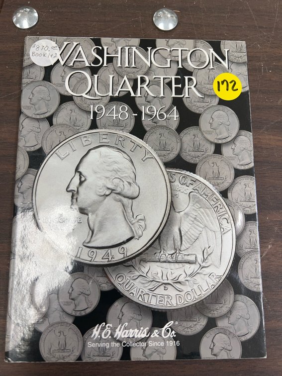 1948-1964 90% Silver Washington Quarters - Full Book